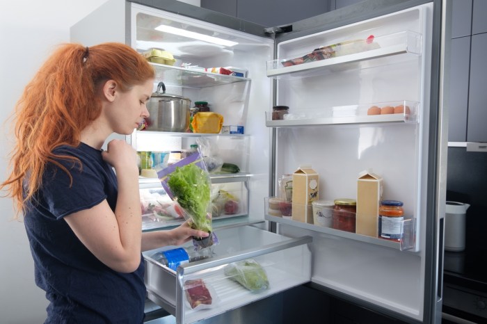 keep fruits veggies fresh woman fridge produce