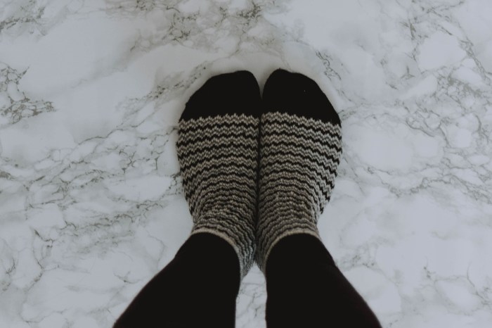 Person wearing cozy socks