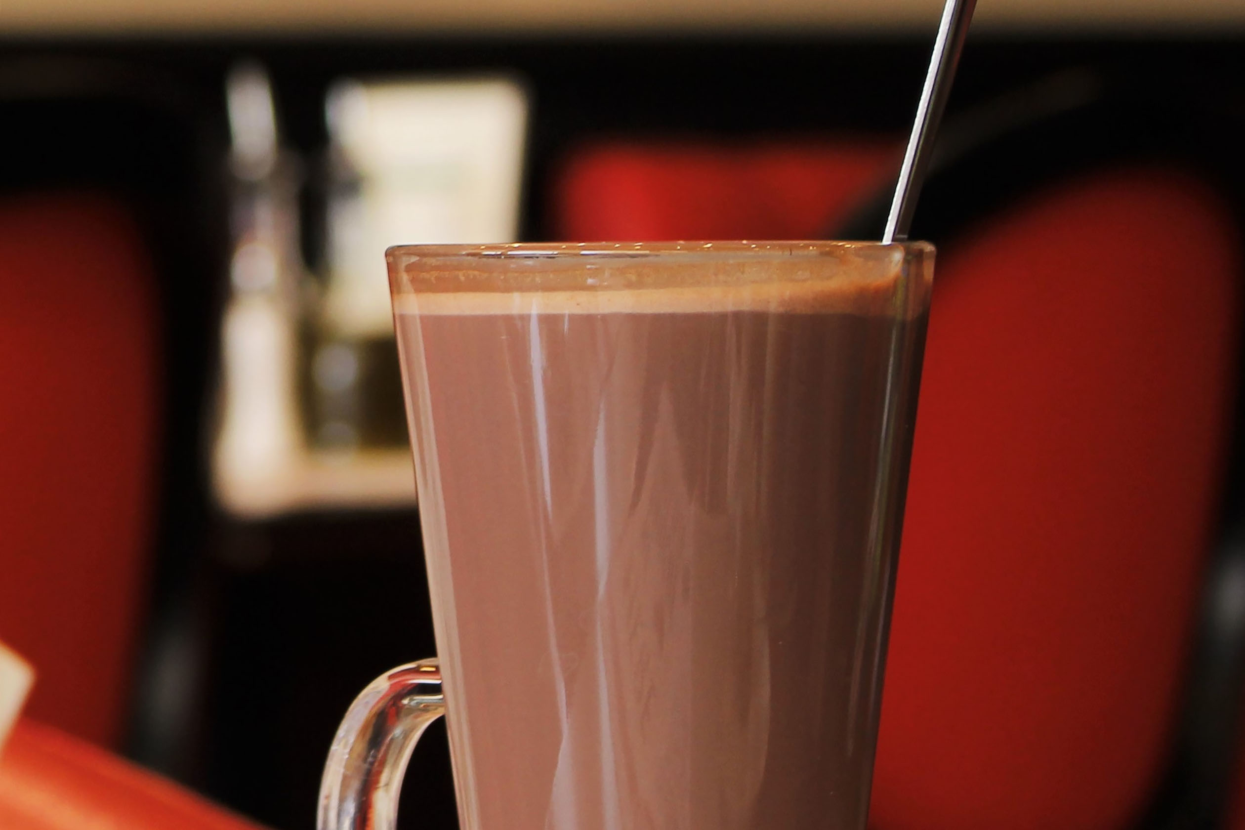 Chocolate drink in a glass