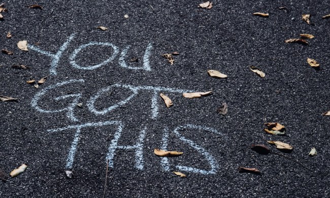 you got this written in white chalk on black pavement
