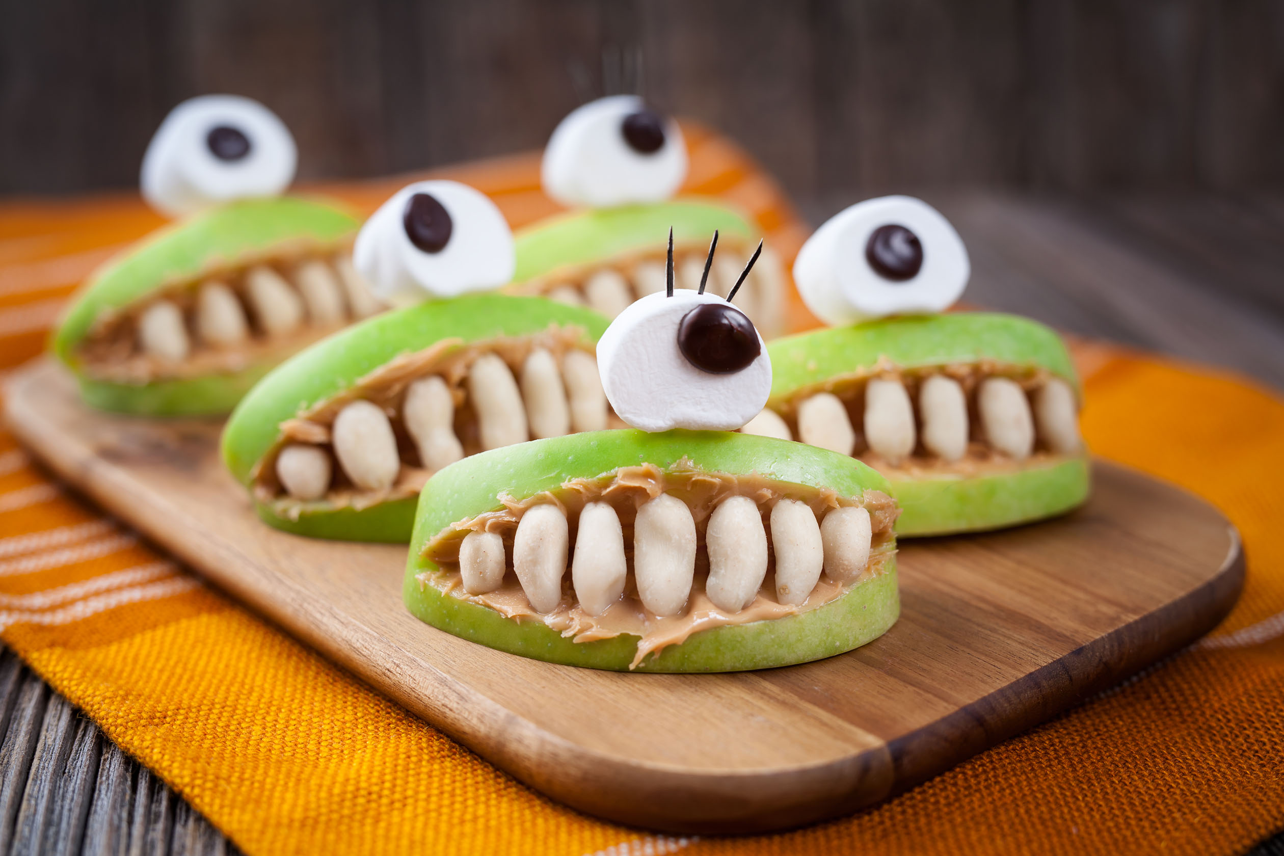 Halloween apple monster snacks