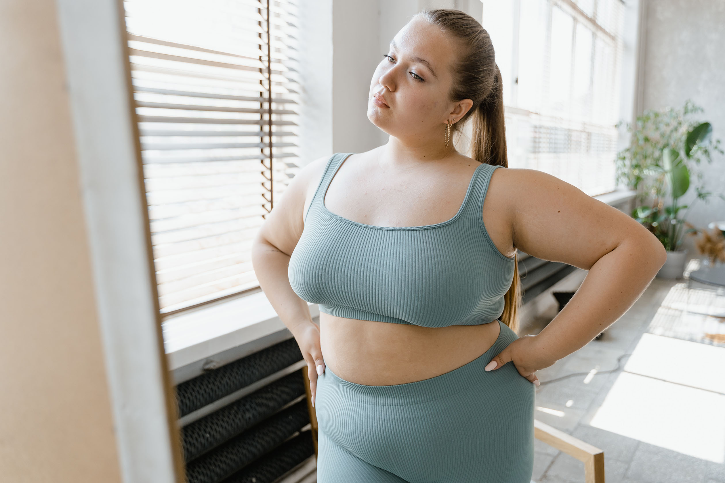 Plus-size woman wearing activewear