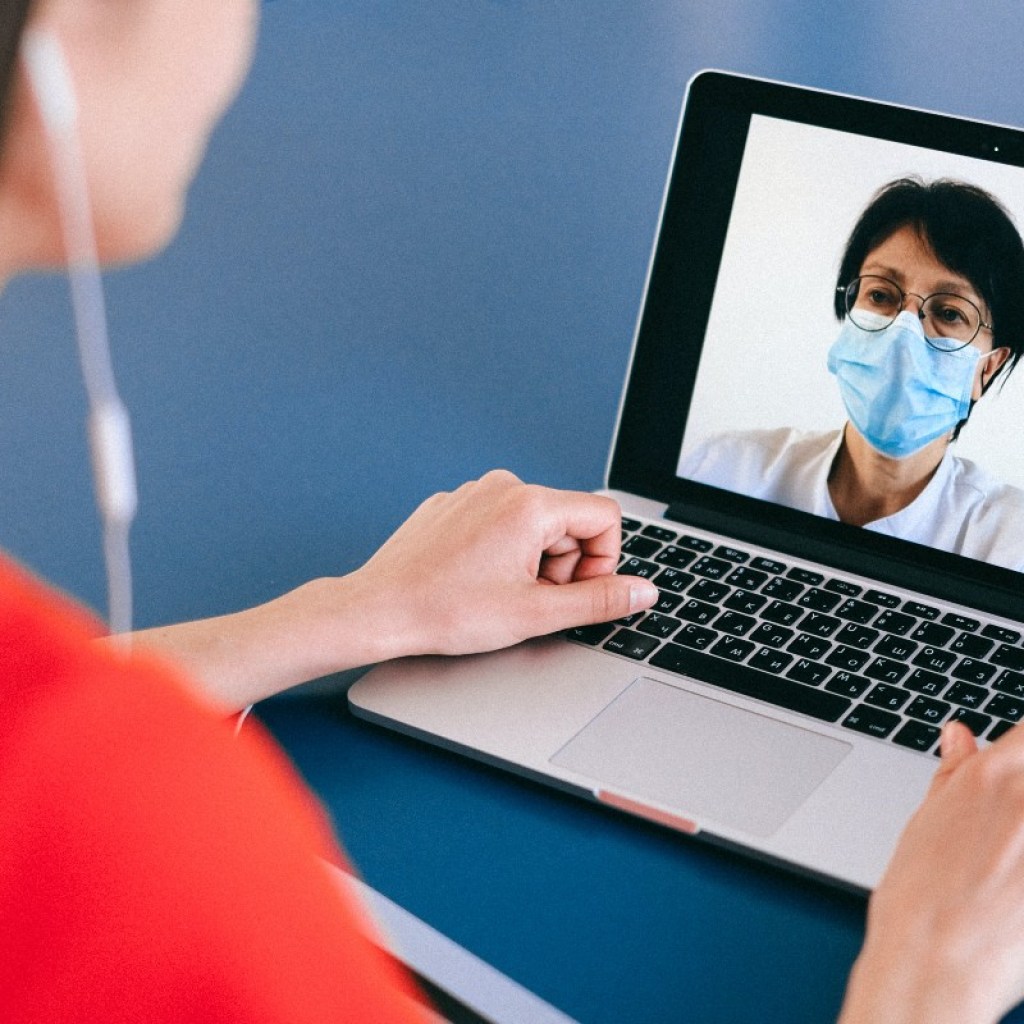 woman on a virtual doctor appointment