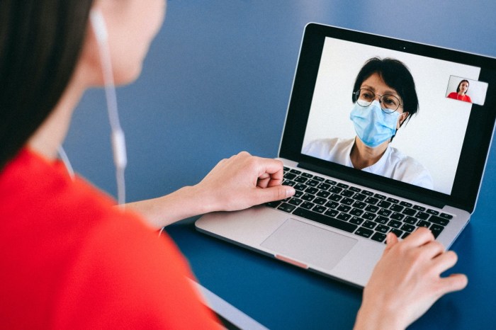 woman on a virtual doctor appointment