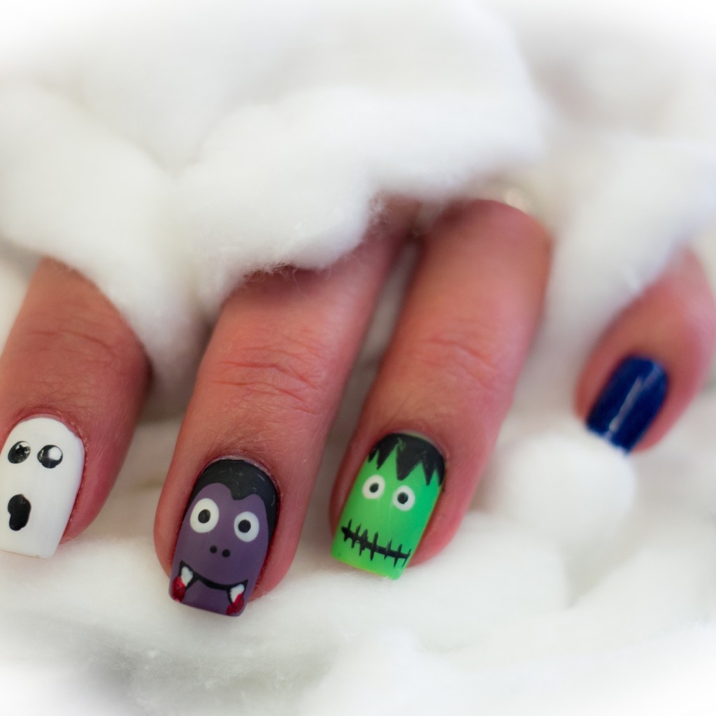 Ghoulish Halloween nail art.