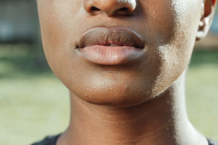 a close up of a woman's lips