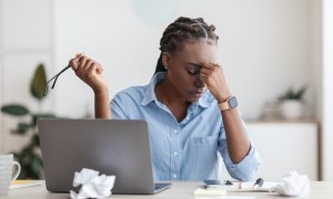 is radical acceptance for me woman stressed computer